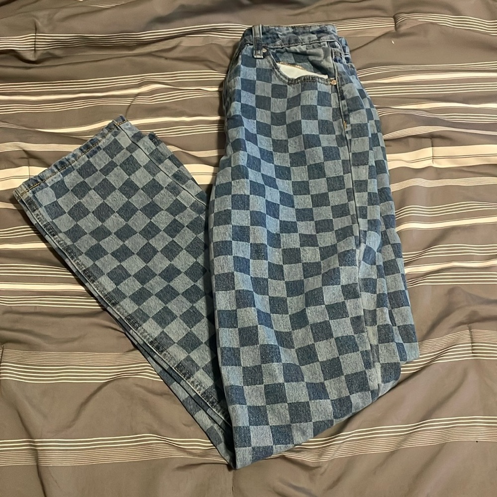 Checkered jeans